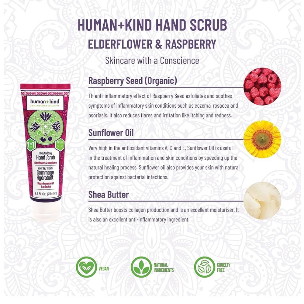 Human+Kind | Elderflower & Raspberry Moisturizing Hand Scrub - Picture 7 of 8